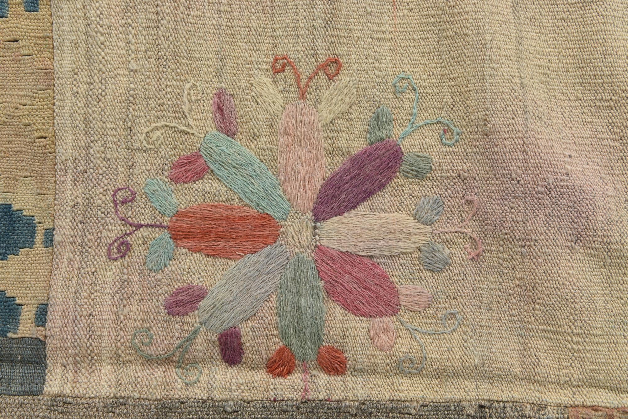 6' x 8' 3 Hand Woven Kilim Patchwork Wool Rug