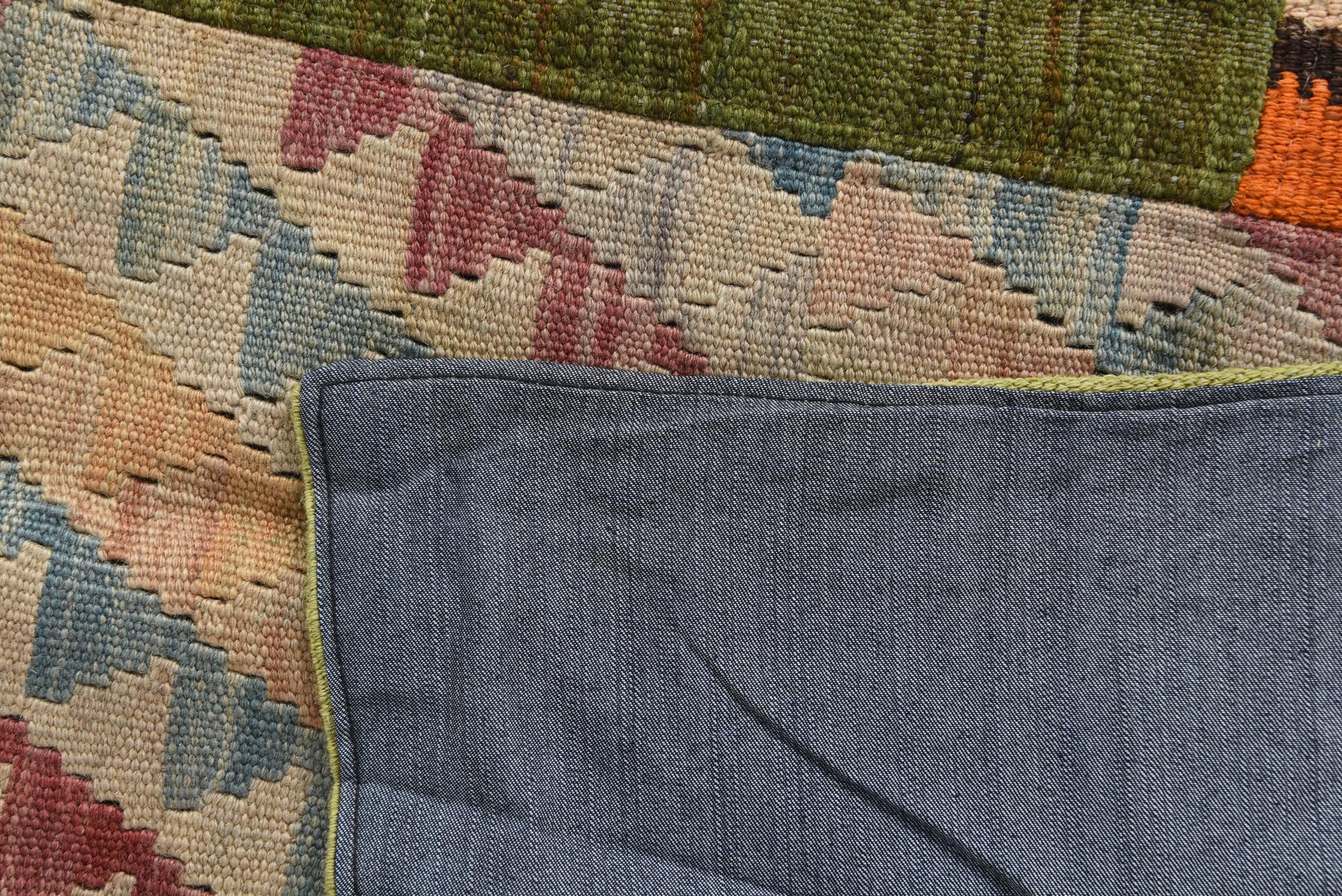 5' 4 x 7' 9 Hand Woven Kilim Patchwork Wool Rug