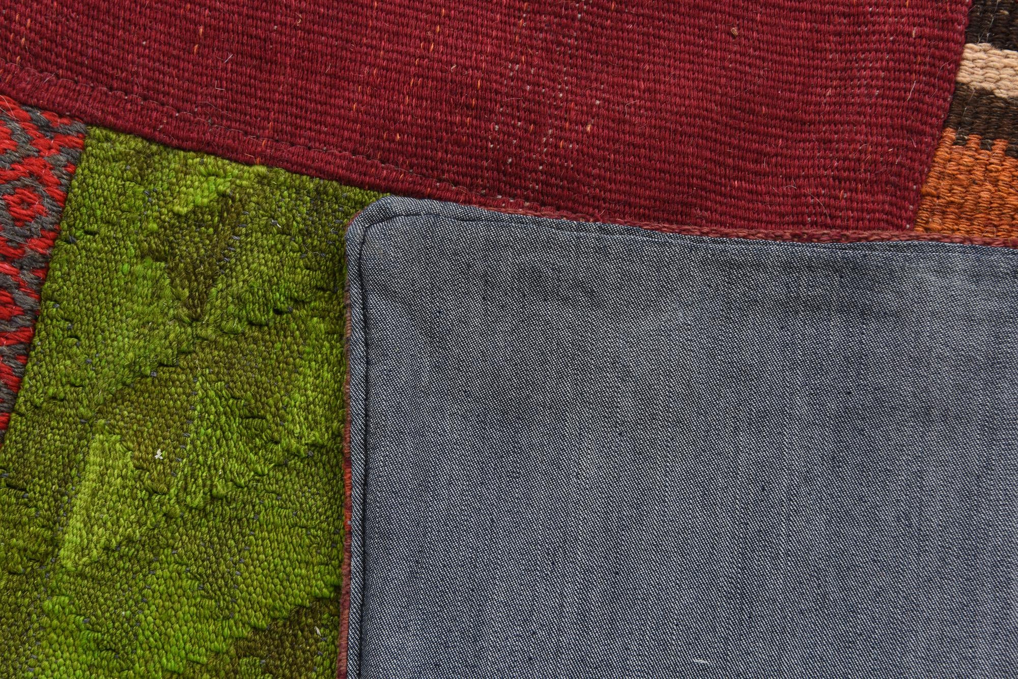 5' 7 x 8' 2 Hand Woven Kilim Patchwork Wool Rug