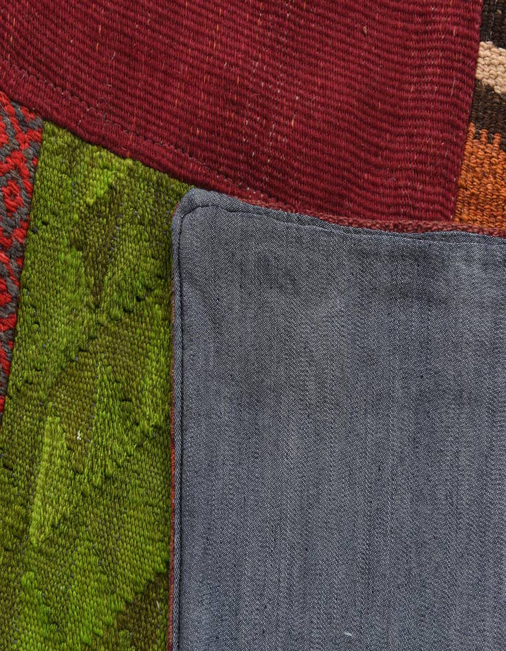 Detail image of 5' 7 x 8' 2  Hand Woven Kilim Patchwork Wool Rug