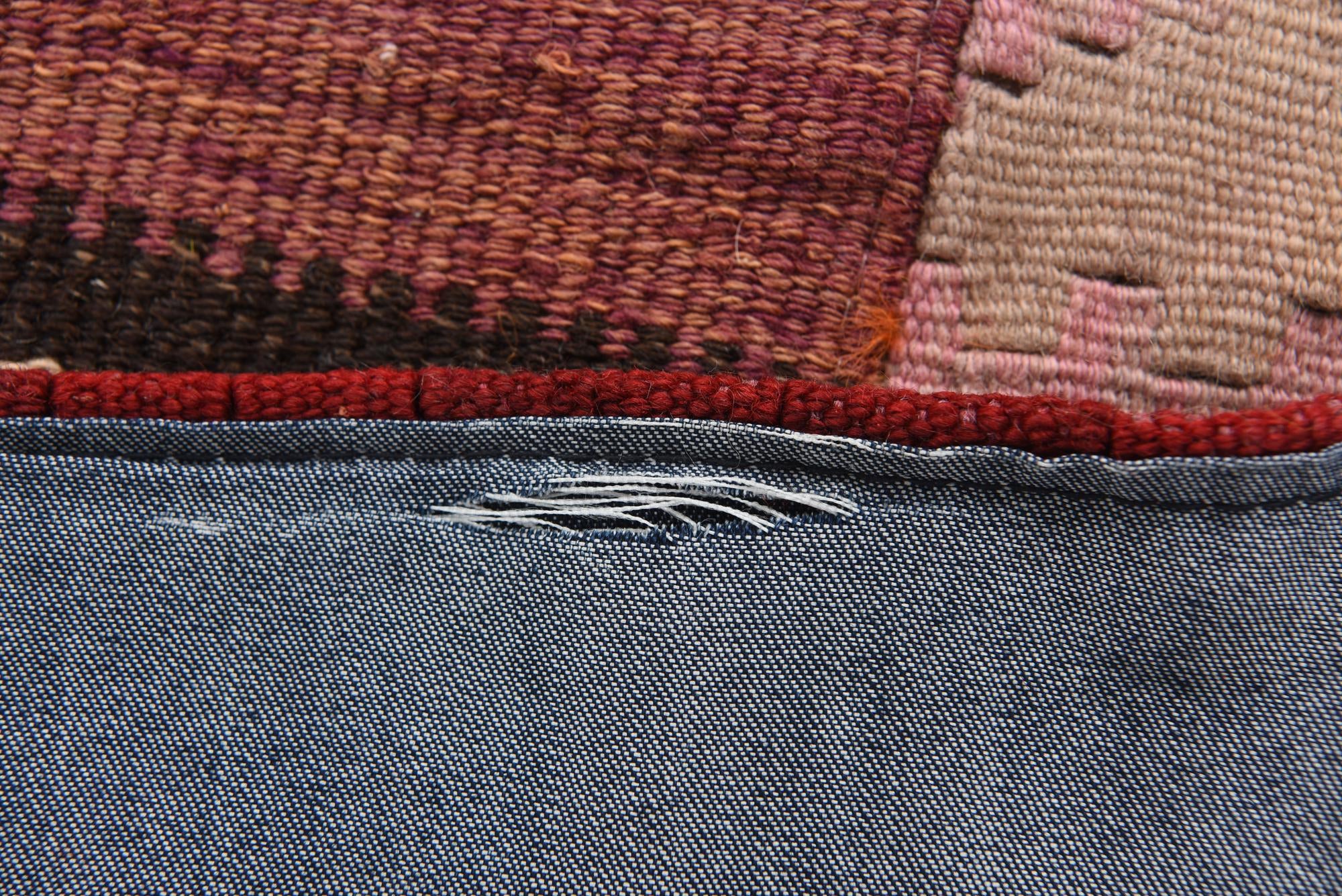 5' 7 x 8' 2 Hand Woven Kilim Patchwork Wool Rug