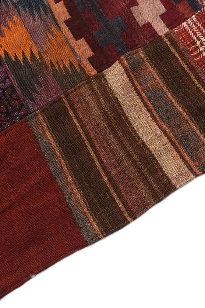 5' 6 x 8' Hand Woven Kilim Patchwork Wool Rug
