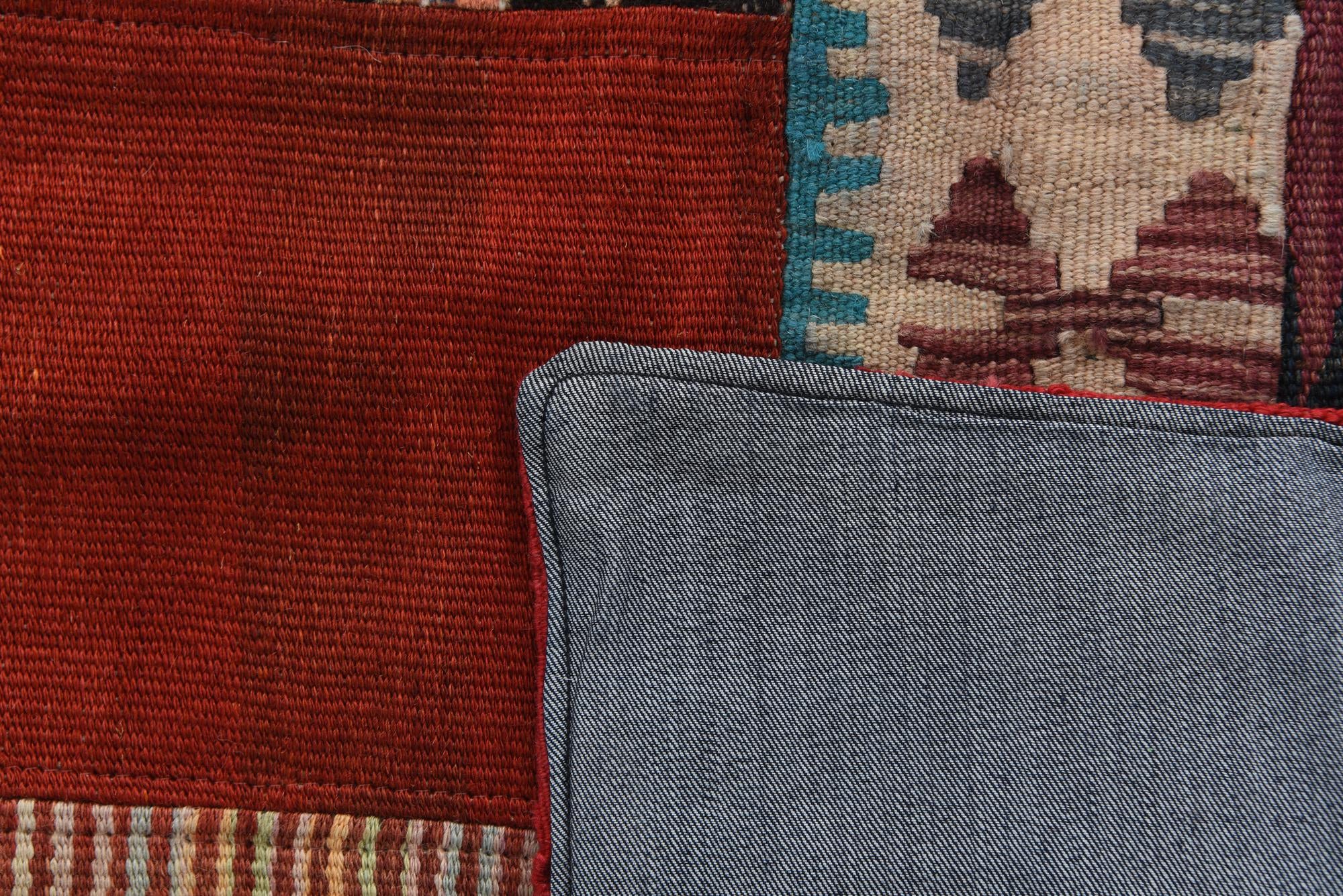 5' 6 x 8' Hand Woven Kilim Patchwork Wool Rug