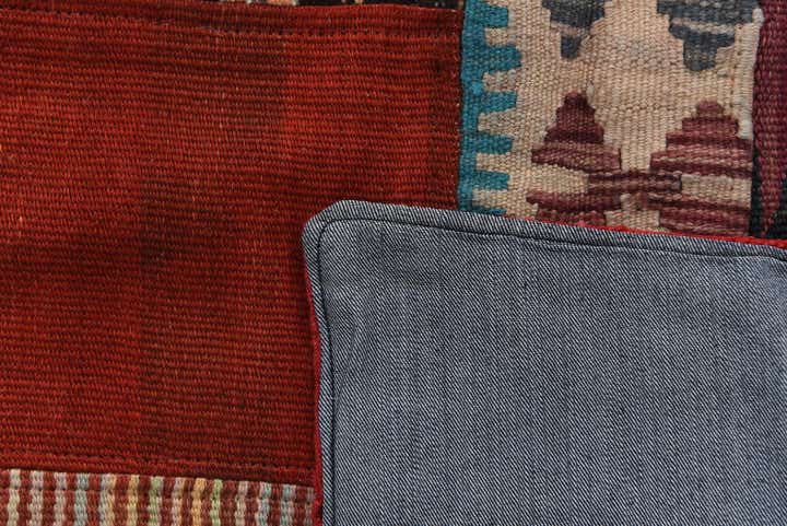 5' 6 x 8' Hand Woven Kilim Patchwork Wool Rug