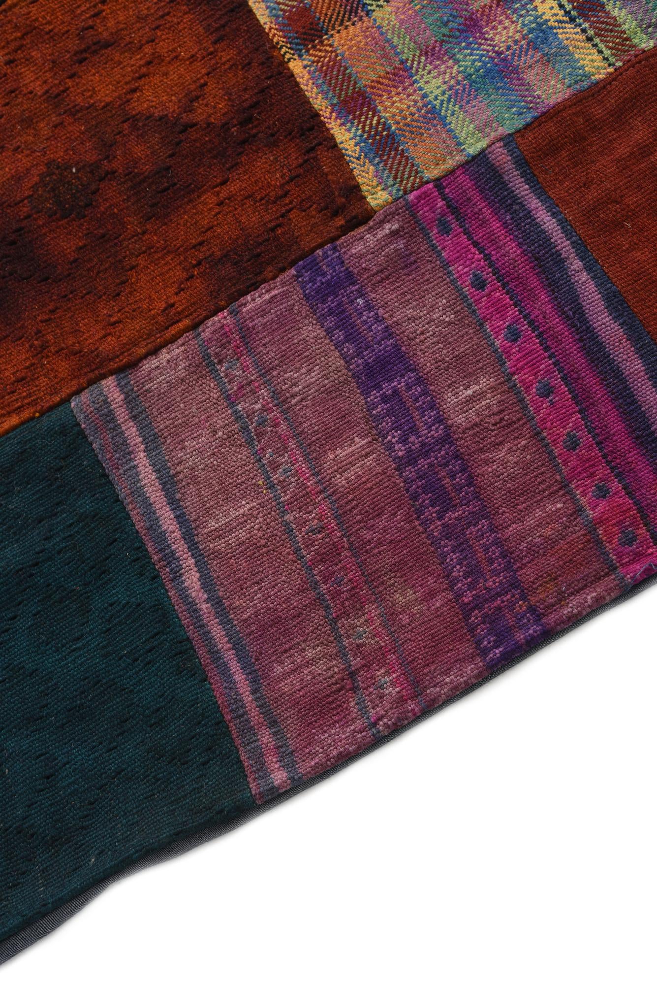 6' 6 x 9' 10 Hand Woven Kilim Patchwork Wool Rug