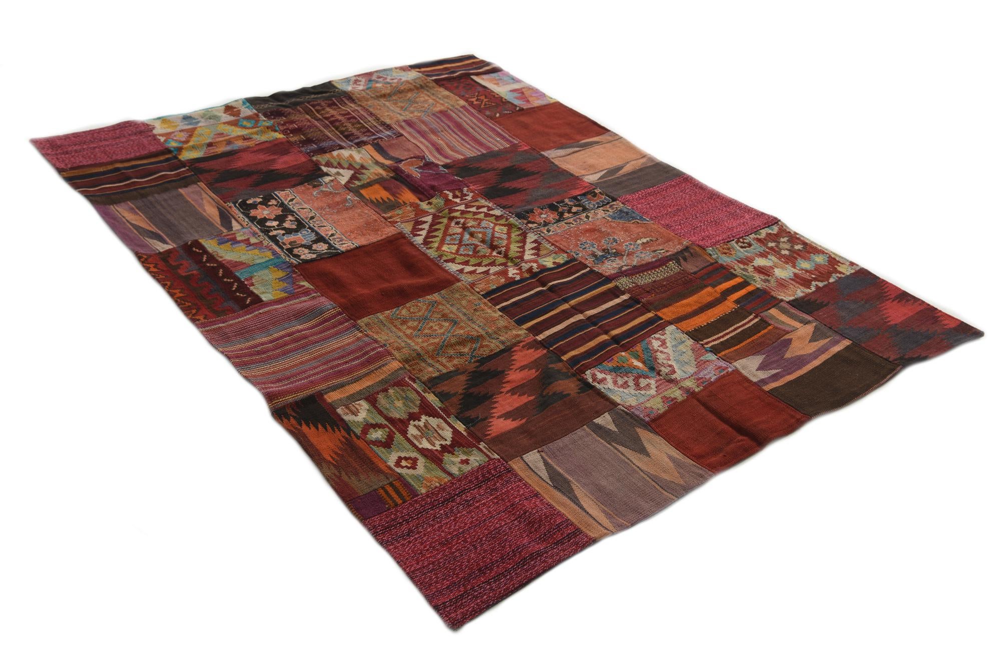 5' x 6' 6 Hand Woven Kilim Patchwork Wool Rug