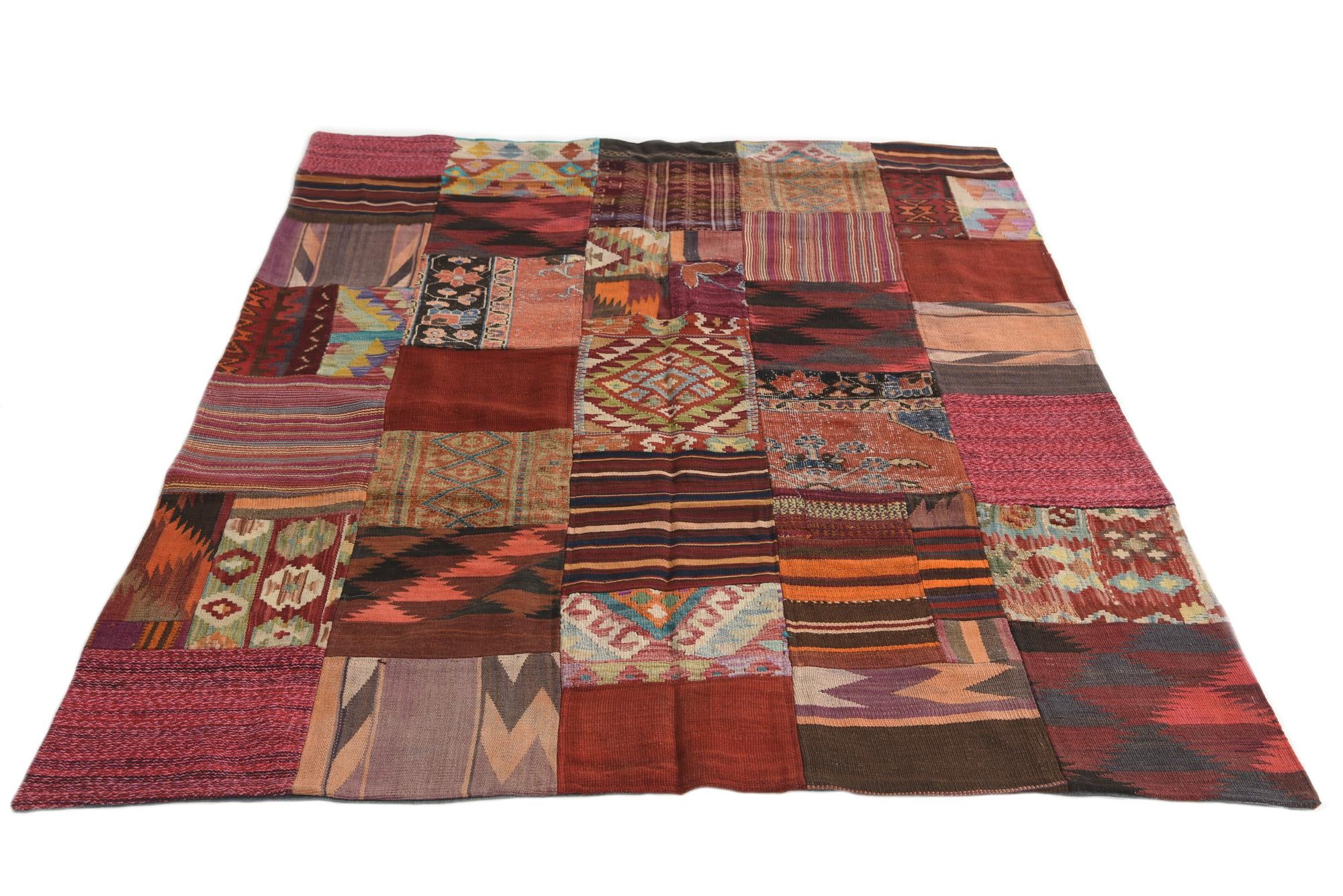 5' x 6' 6 Hand Woven Kilim Patchwork Wool Rug