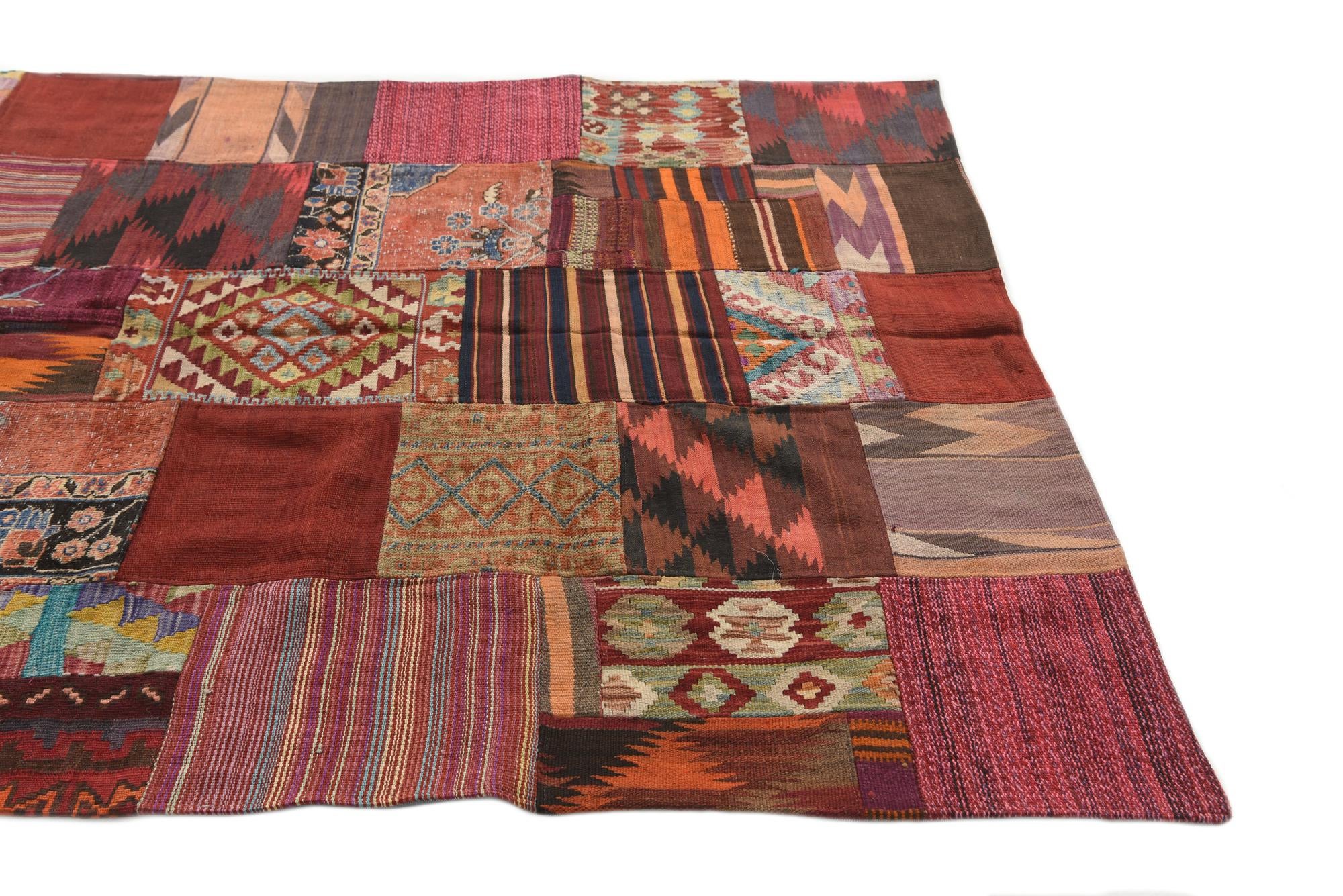 5' x 6' 6 Hand Woven Kilim Patchwork Wool Rug
