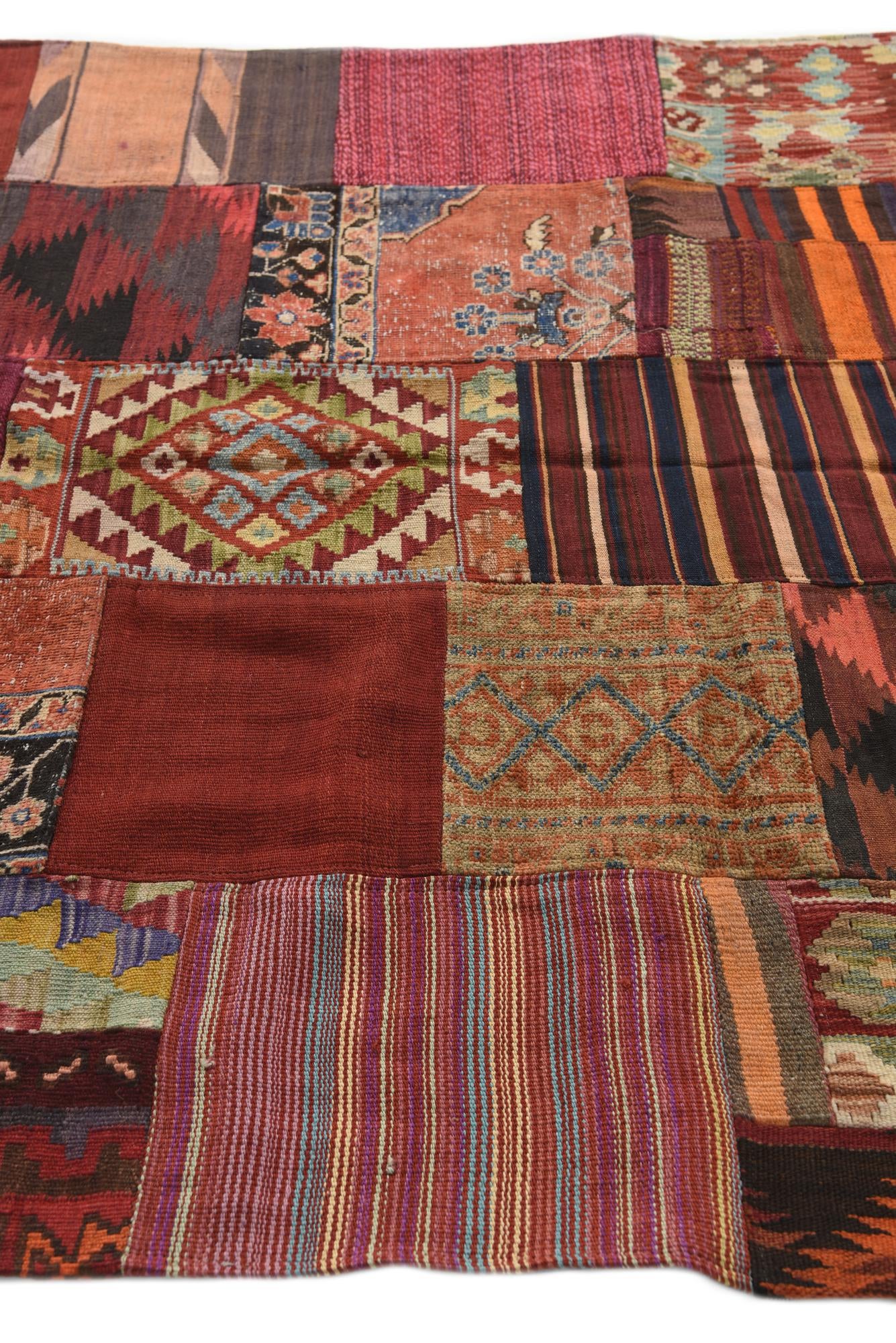 5' x 6' 6 Hand Woven Kilim Patchwork Wool Rug