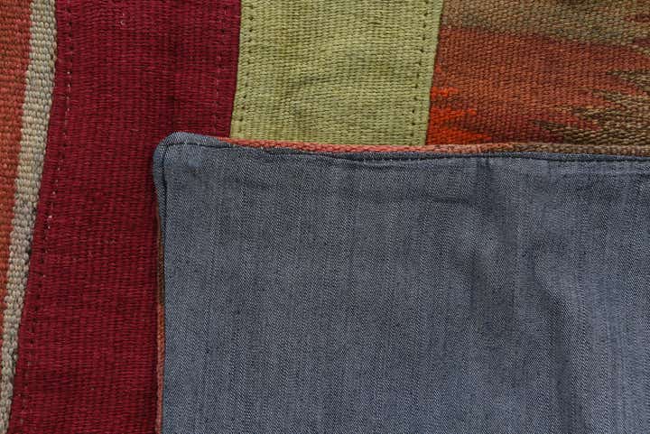 5' 7 x 8' Hand Woven Kilim Patchwork Wool Rug