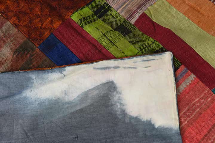 5' 7 x 8' Hand Woven Kilim Patchwork Wool Rug