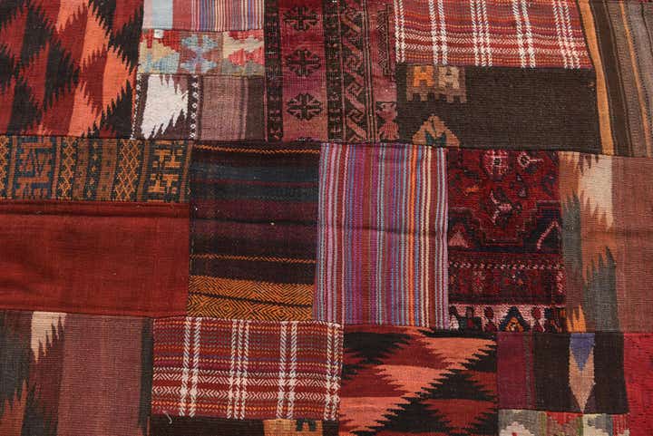 5' 5 x 8' Hand Woven Kilim Patchwork Wool Rug