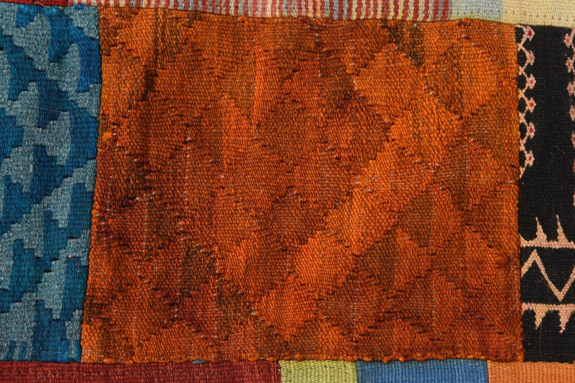 5' 8 x 8' Hand Woven Kilim Patchwork Wool Rug