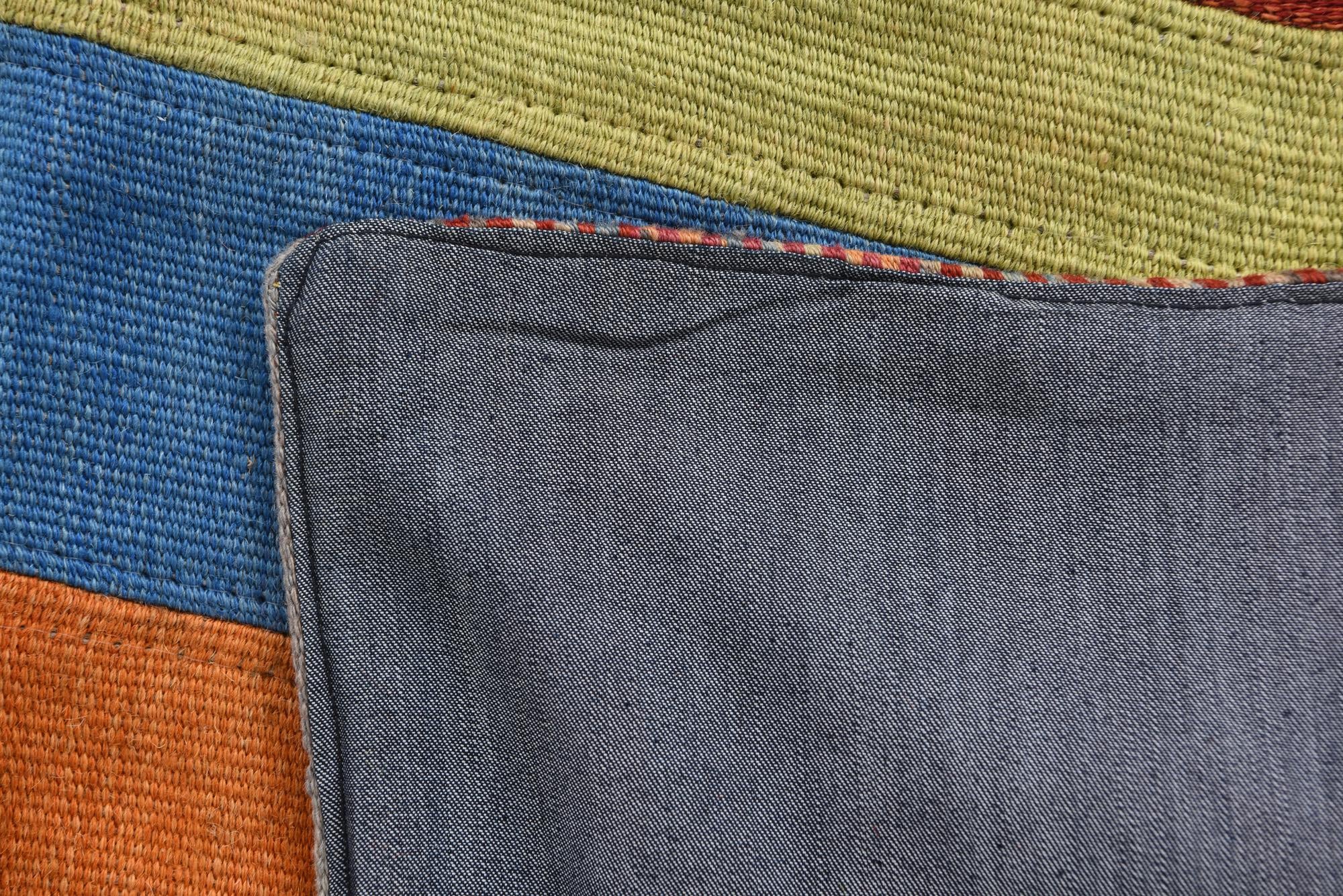 5' 8 x 8' Hand Woven Kilim Patchwork Wool Rug