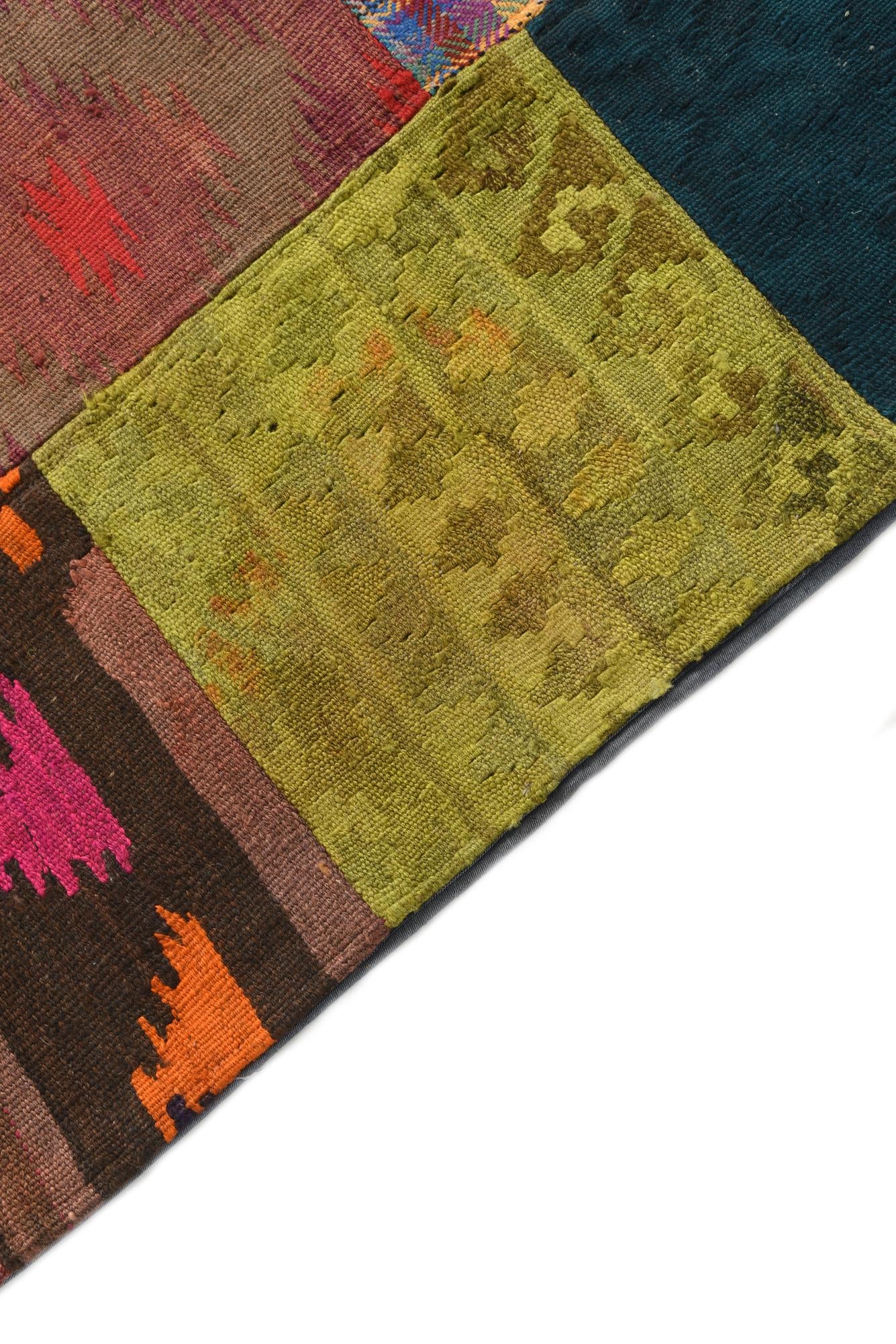 6' 7 x 9' 8 Hand Woven Kilim Patchwork Wool Rug