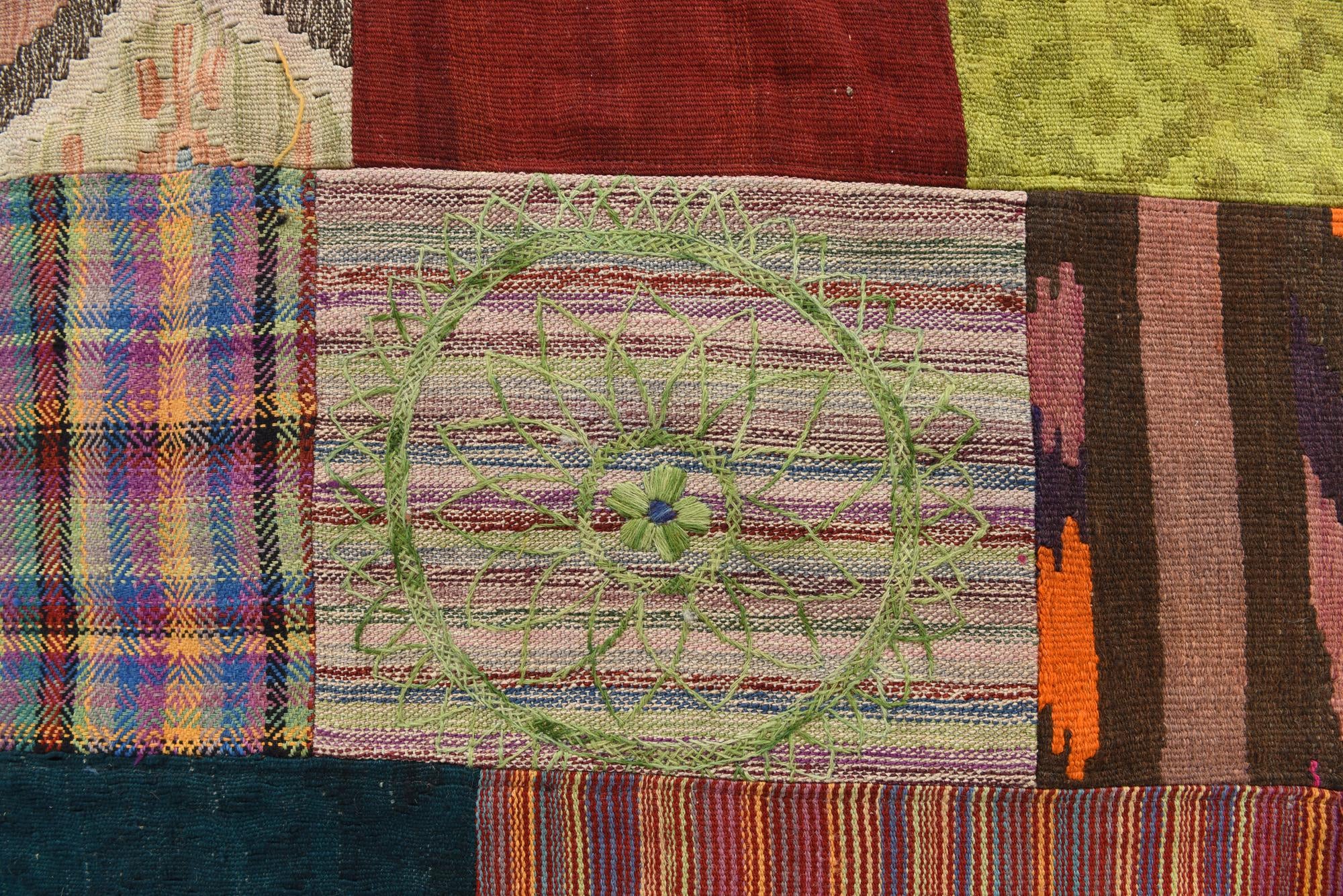 6' 7 x 9' 8 Hand Woven Kilim Patchwork Wool Rug