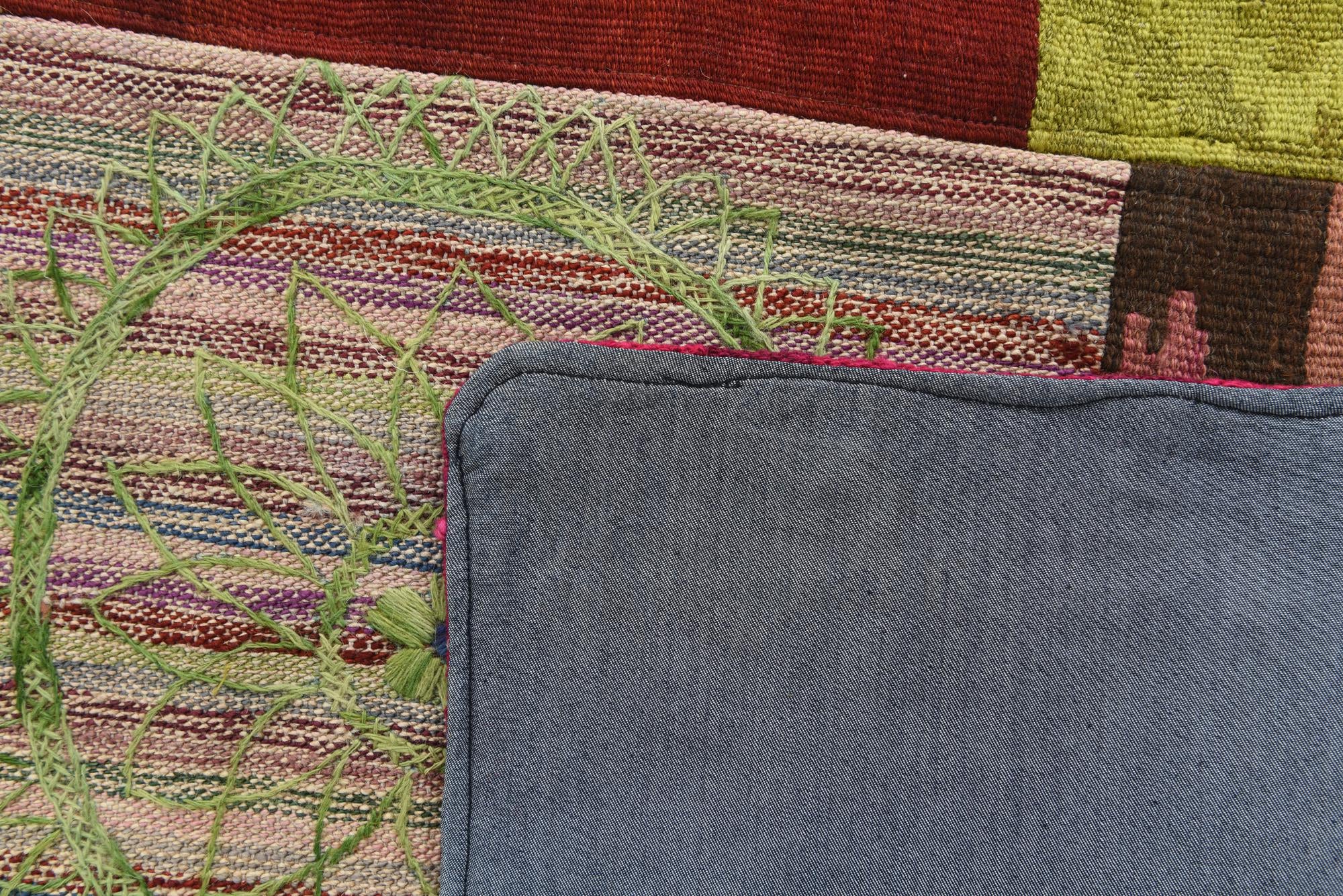 6' 7 x 9' 8 Hand Woven Kilim Patchwork Wool Rug