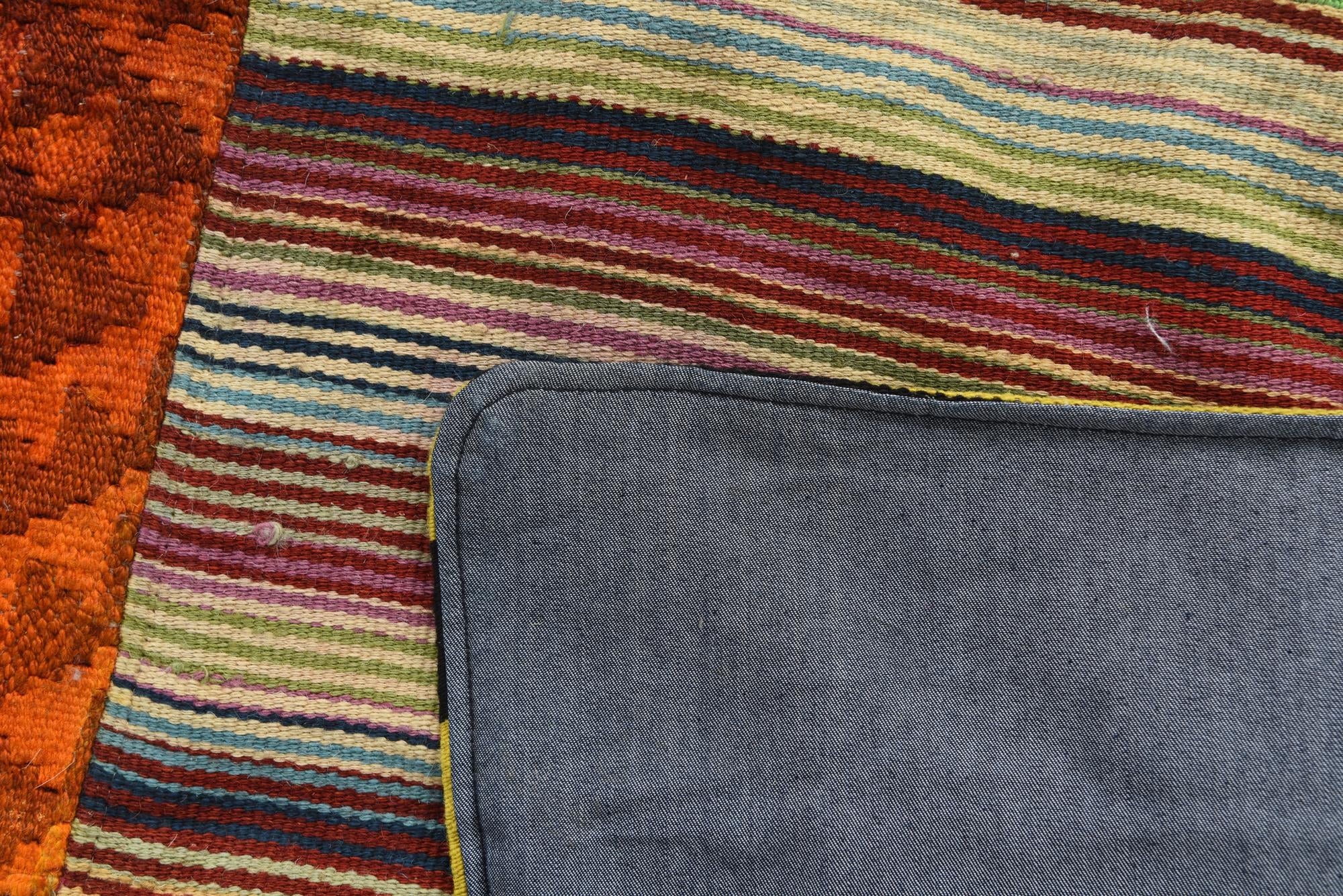 5' 5 x 8' Hand Woven Kilim Patchwork Wool Rug