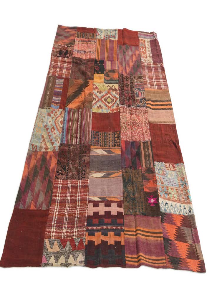 5' 6 x 7' 10 Hand Woven Kilim Patchwork Wool Rug