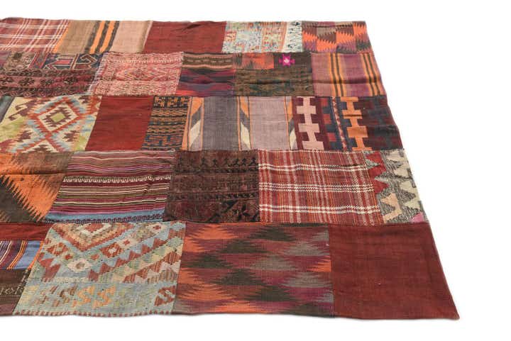 5' 6 x 7' 10 Hand Woven Kilim Patchwork Wool Rug