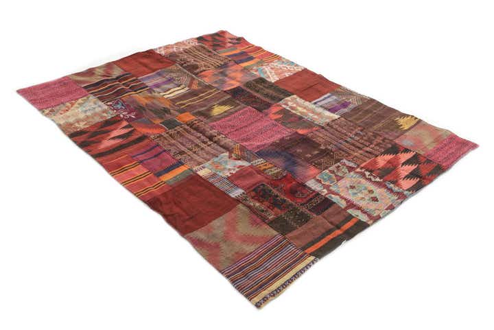 5' x 6' 9 Hand Woven Kilim Patchwork Wool Rug