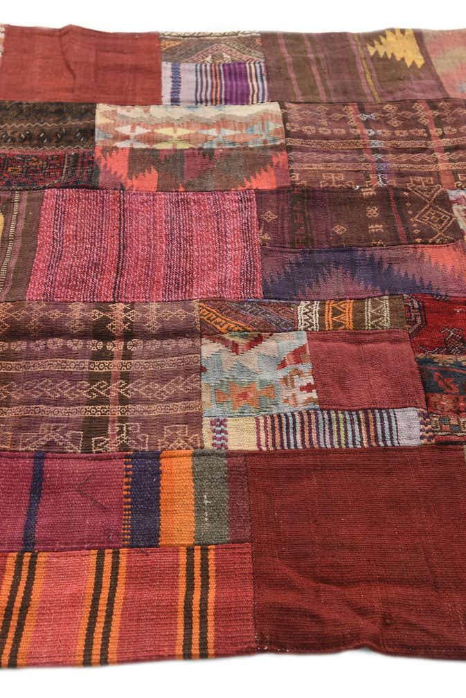 5' x 6' 9 Hand Woven Kilim Patchwork Wool Rug