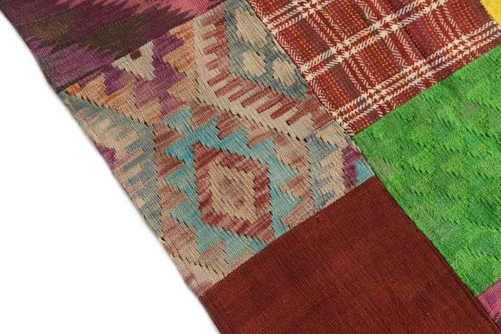 5' 6 x 7' 10 Hand Woven Kilim Patchwork Wool Rug