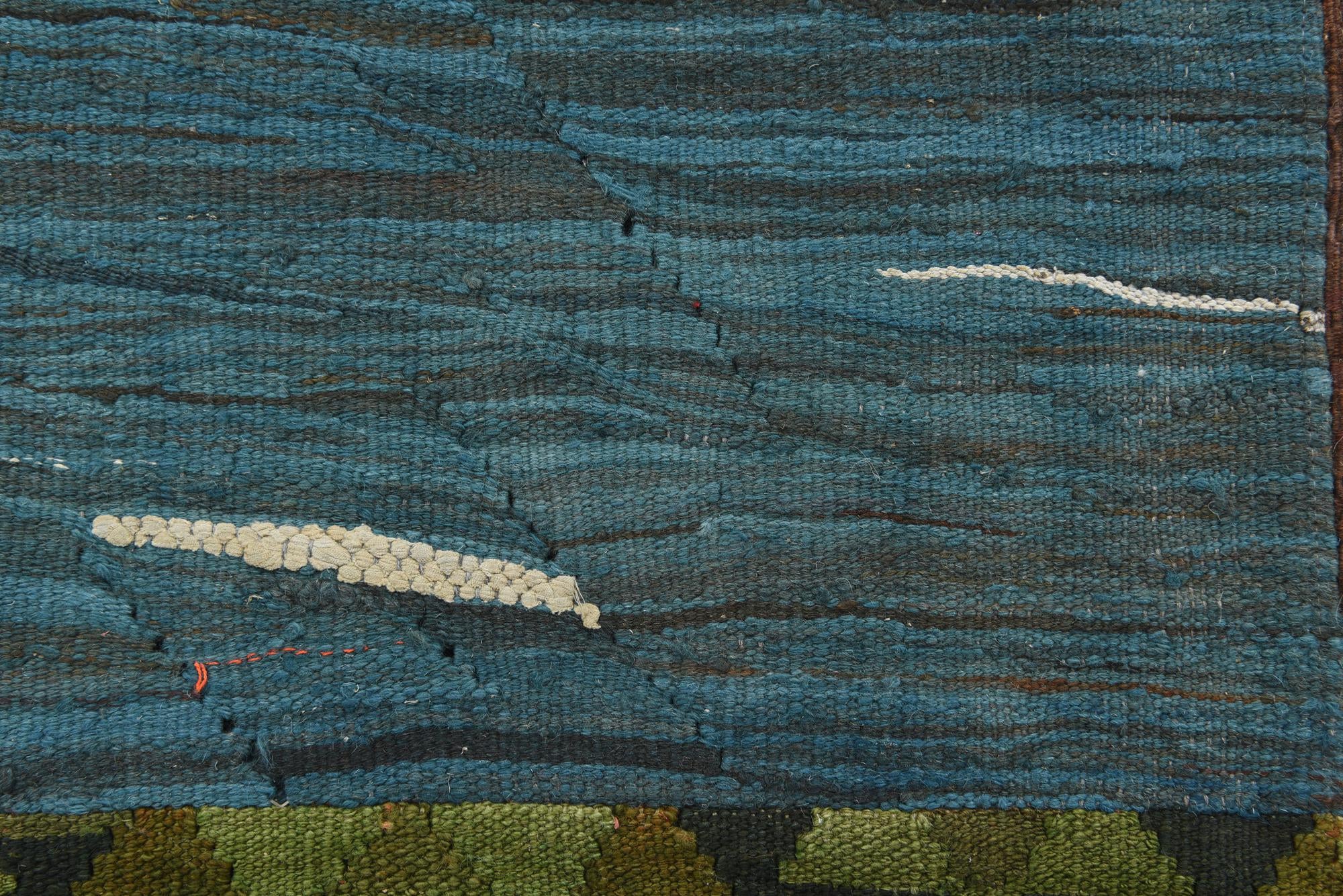 5' 2 x 7' 10 Hand Woven Kilim Patchwork Wool Rug