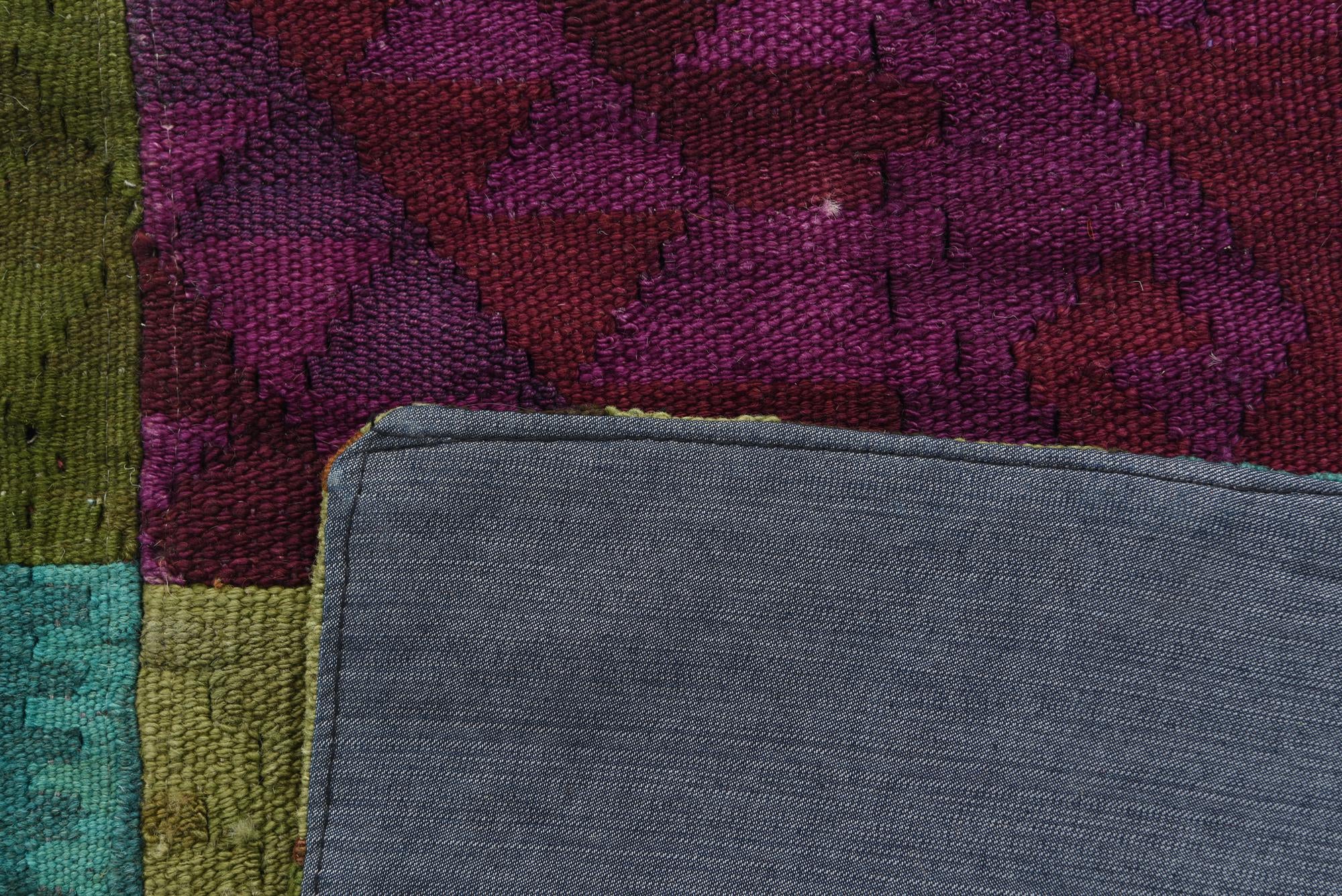 5' 2 x 7' 10 Hand Woven Kilim Patchwork Wool Rug