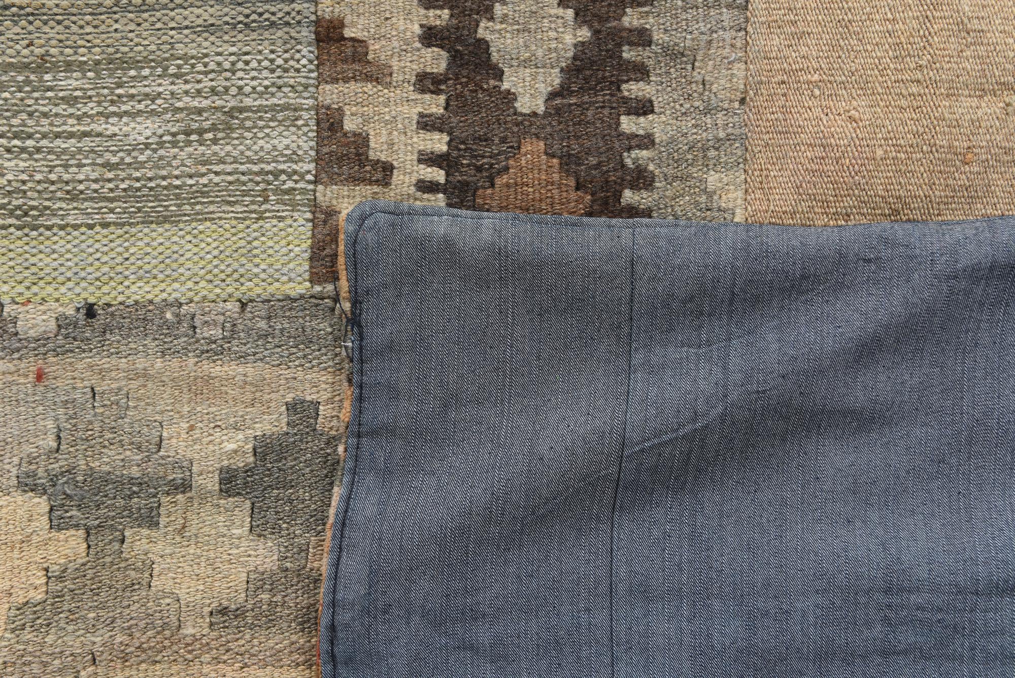 5' 4 x 8' 1 Hand Woven Kilim Patchwork Wool Rug