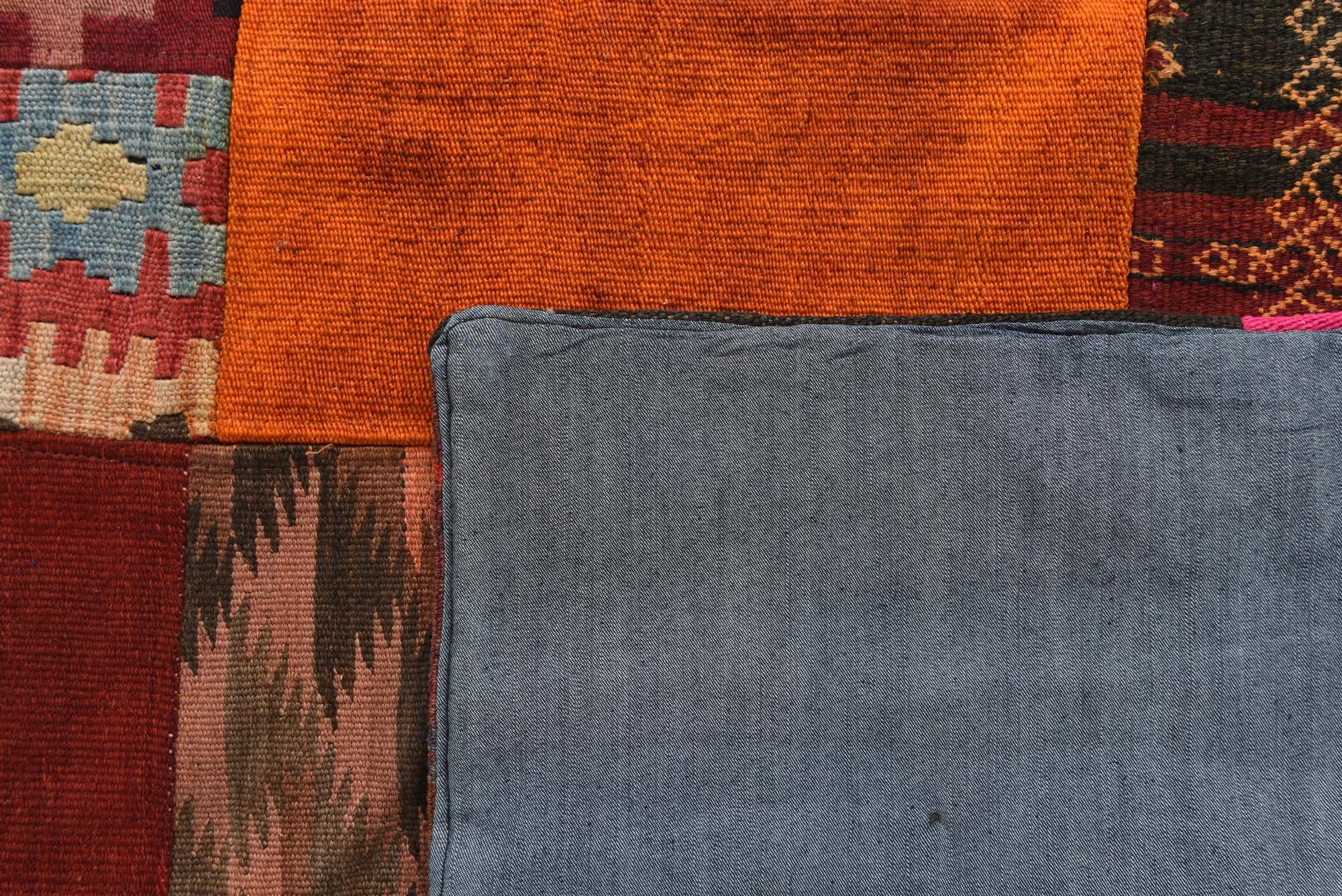 5' 6 x 7' 10 Hand Woven Kilim Patchwork Wool Rug