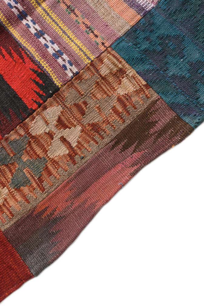 4' x 5' 8 Hand Woven Kilim Patchwork Wool Rug