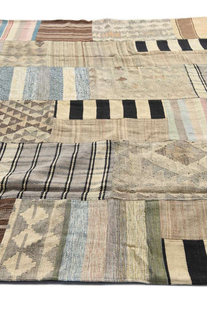 6' 6 x 9' 7 Hand Woven Kilim Patchwork Wool Rug