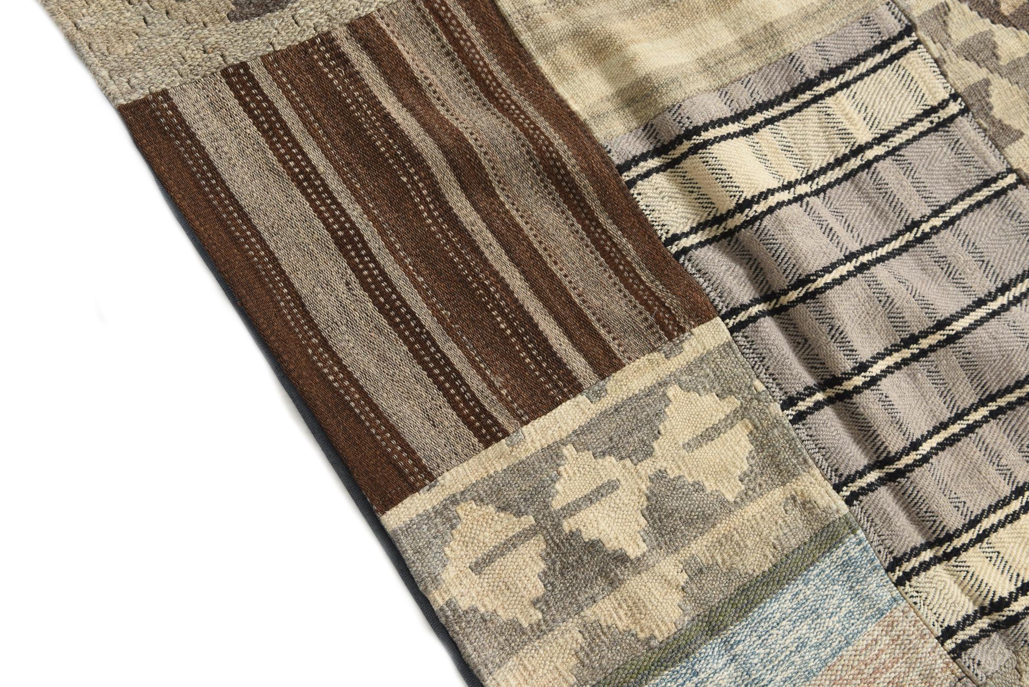 6' 6 x 9' 7 Hand Woven Kilim Patchwork Wool Rug
