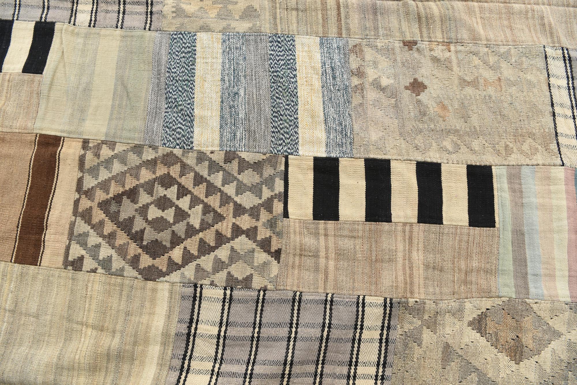 6' 6 x 9' 7 Hand Woven Kilim Patchwork Wool Rug