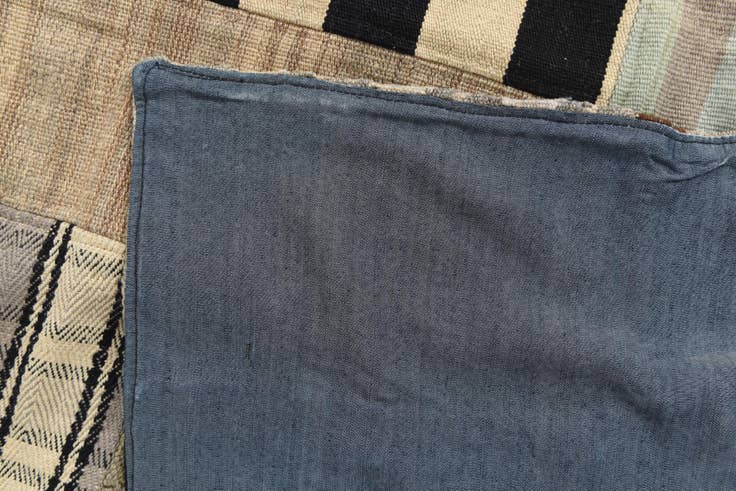 Detail image of 6' 6 x 9' 7 Hand Woven Kilim Patchwork Wool Rug