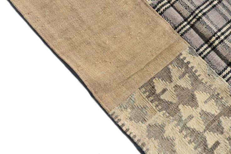 Detail image of 6' 8 x 9' 9 Hand Woven Kilim Patchwork Wool Rug