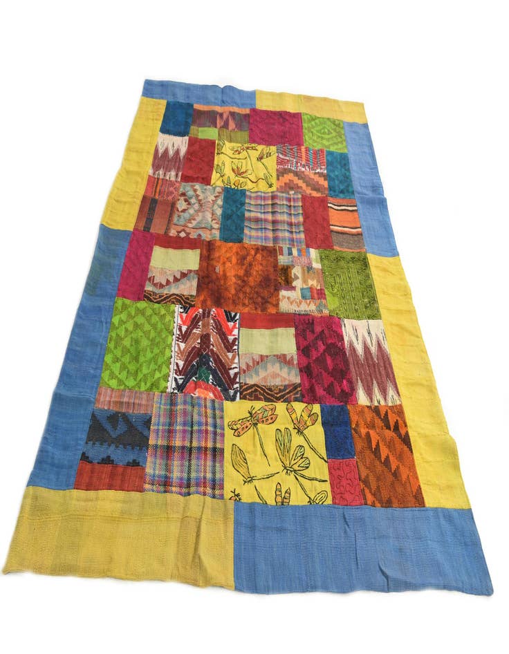 Detail image of 5' 7 x 8'  Hand Woven Kilim Patchwork Wool Rug