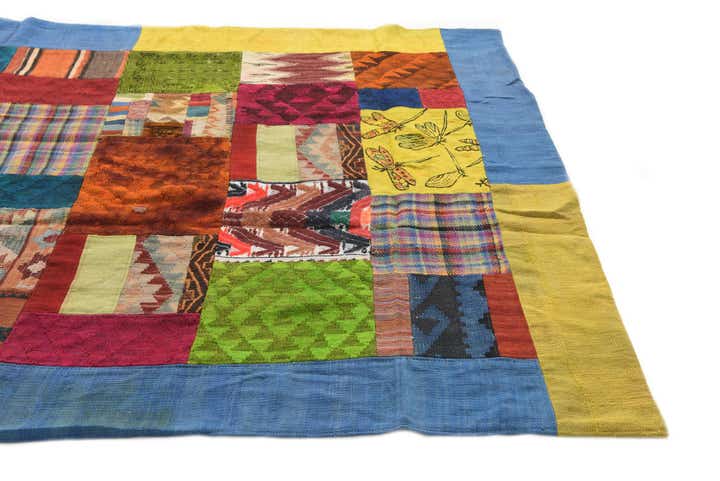 5' 7 x 8' Hand Woven Kilim Patchwork Wool Rug