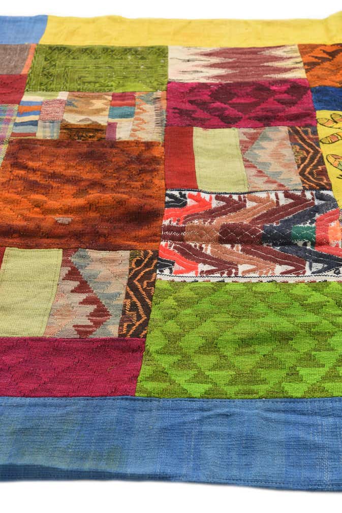 5' 7 x 8' Hand Woven Kilim Patchwork Wool Rug