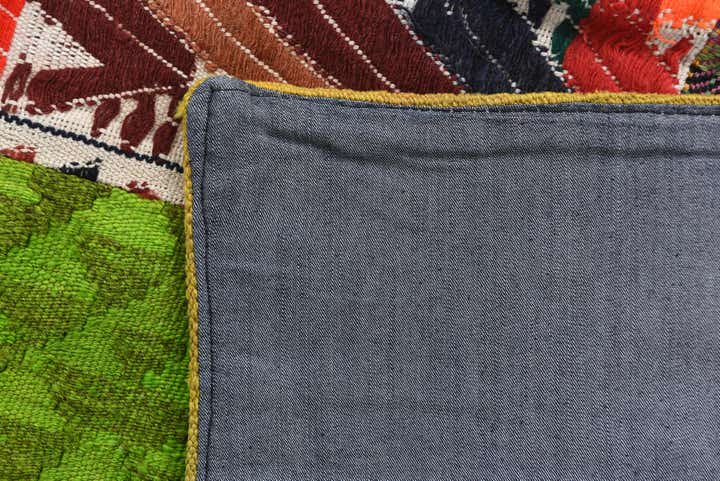 5' 7 x 8' Hand Woven Kilim Patchwork Wool Rug