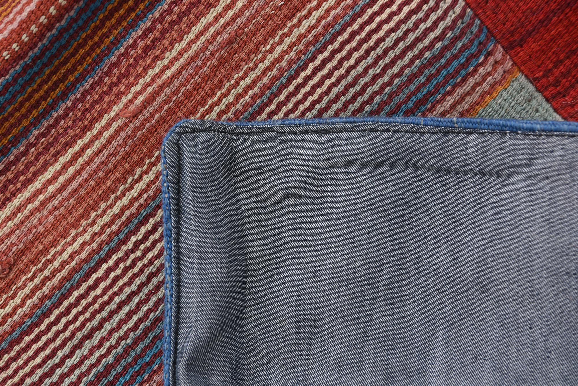 5' 7 x 8' Hand Woven Kilim Patchwork Wool Rug