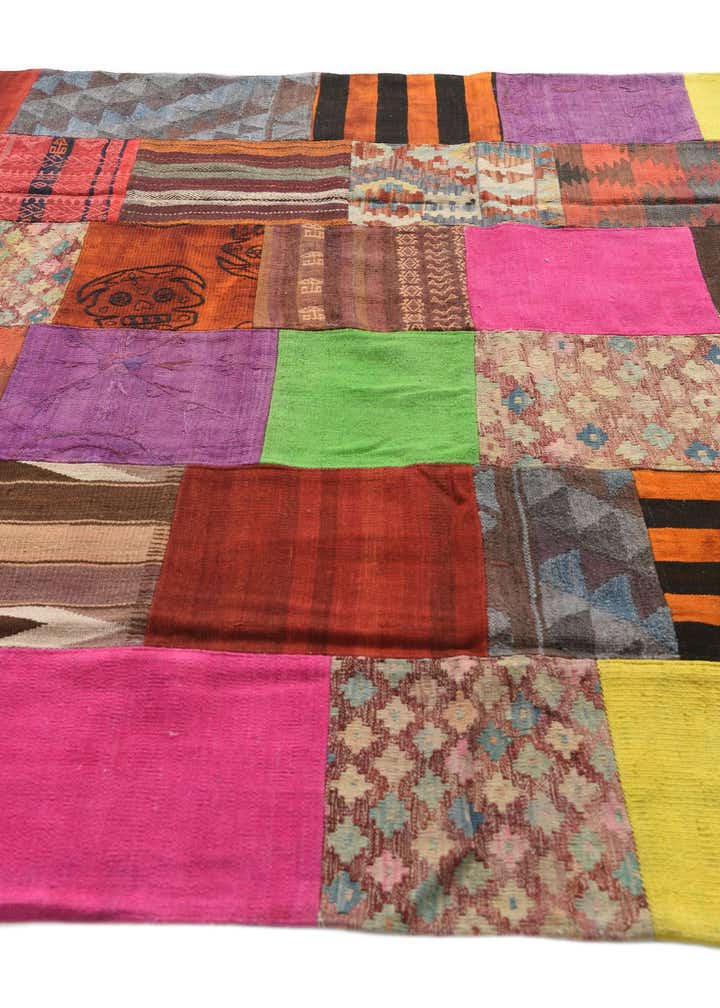 6' x 9' 8 Hand Woven Kilim Patchwork Wool Rug