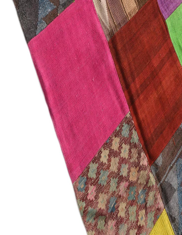Detail image of 6' x 9' 8  Hand Woven Kilim Patchwork Wool Rug