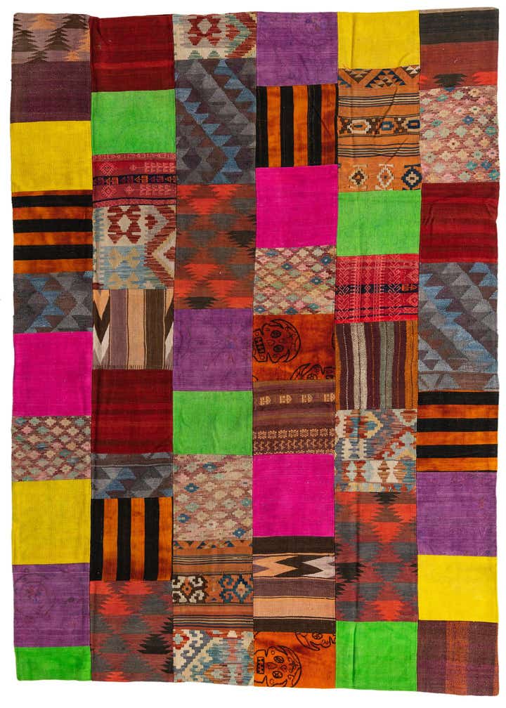6' x 9' 8 Hand Woven Kilim Patchwork Wool Rug