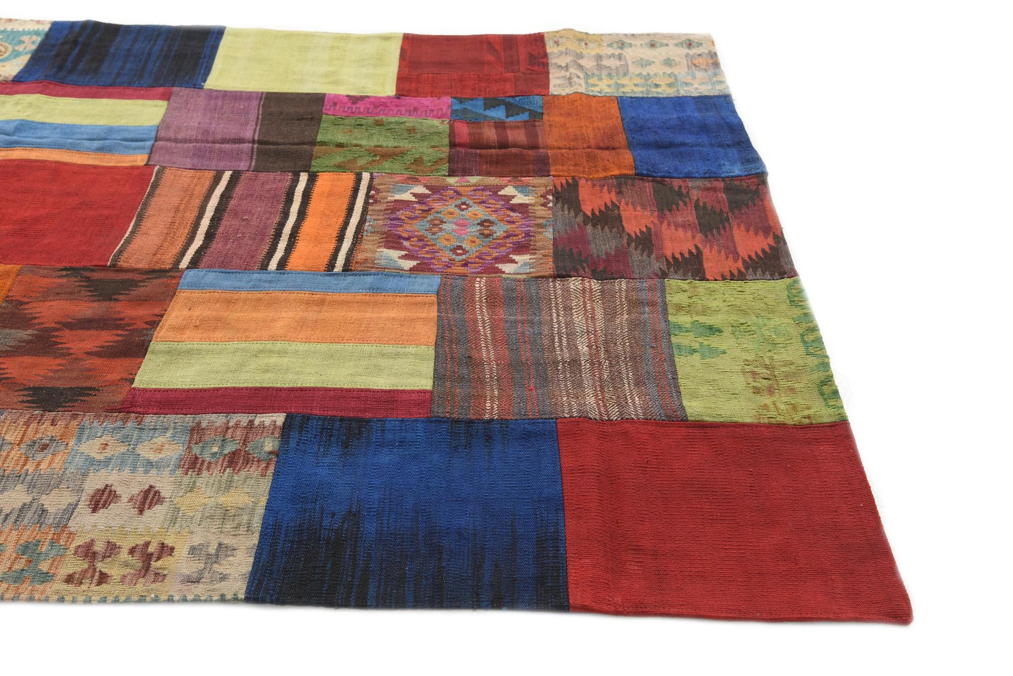 5' 5 x 7' 8 Hand Woven Kilim Patchwork Wool Rug