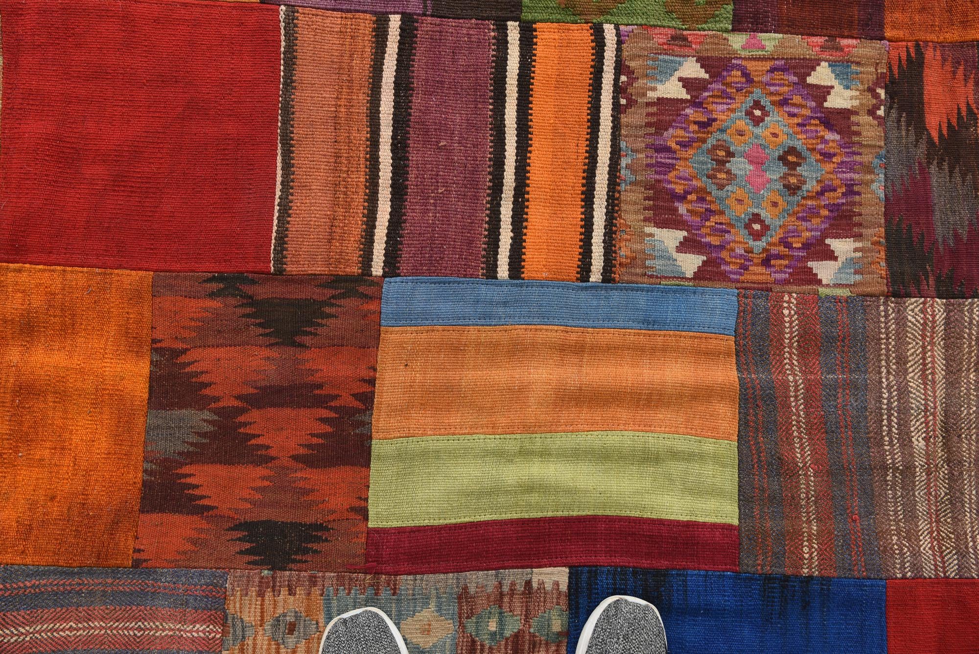 5' 5 x 7' 8 Hand Woven Kilim Patchwork Wool Rug