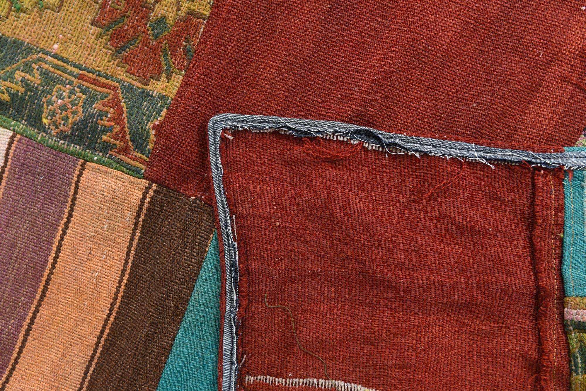6' 6 x 9' 9 Hand Woven Kilim Patchwork Wool Rug