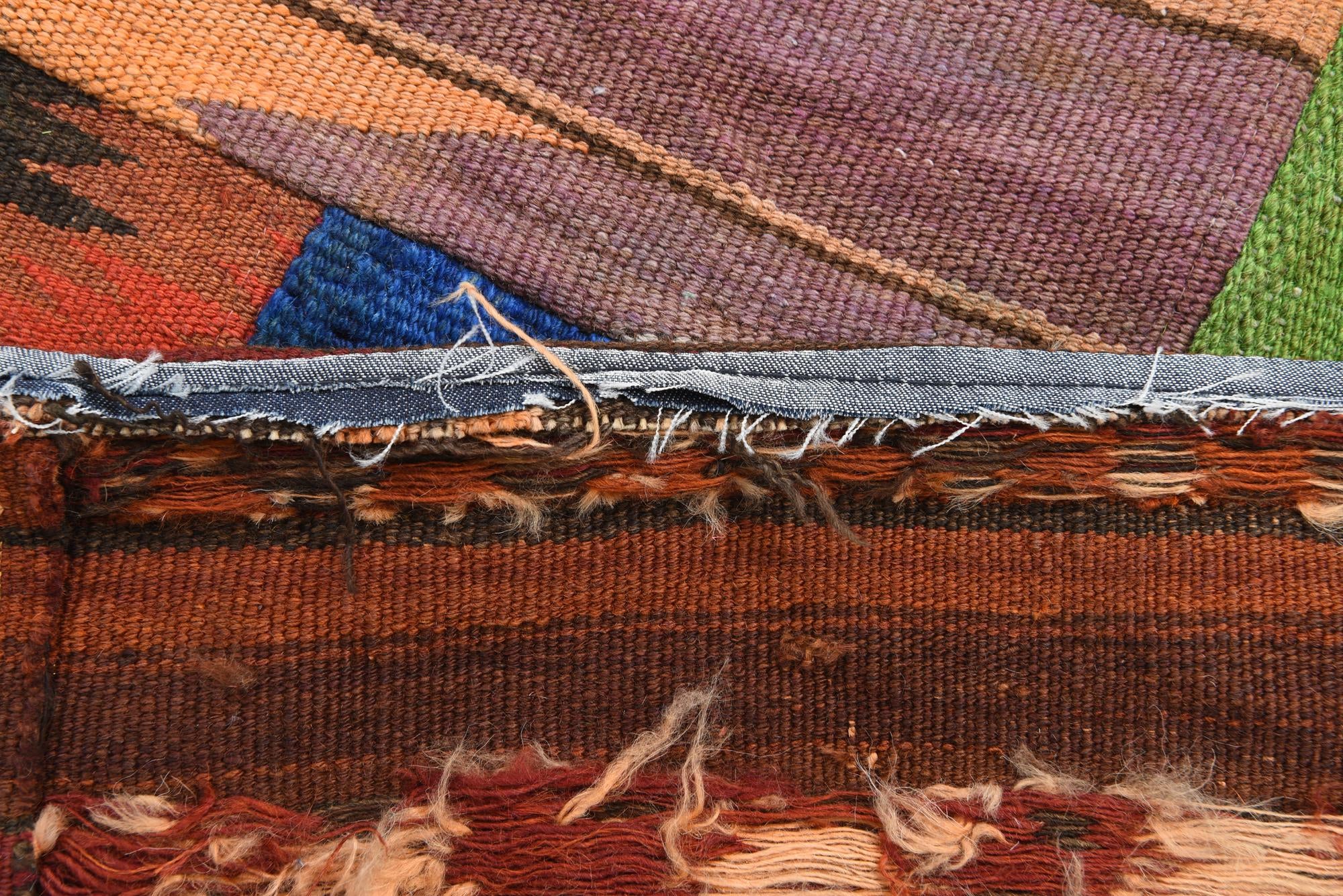 6' 6 x 9' 9 Hand Woven Kilim Patchwork Wool Rug