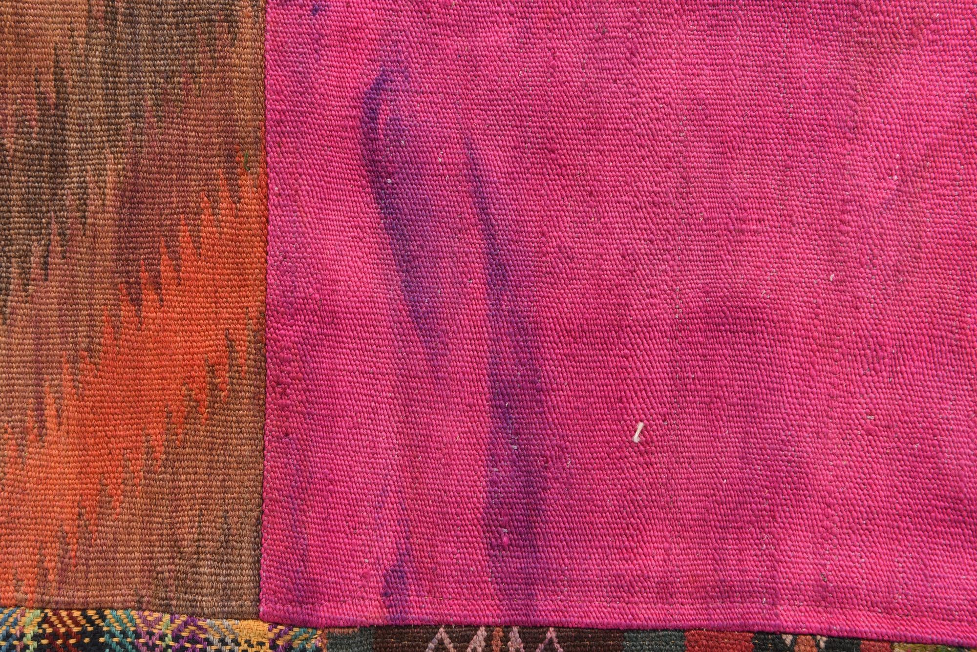 6' 6 x 9' 9 Hand Woven Kilim Patchwork Wool Rug